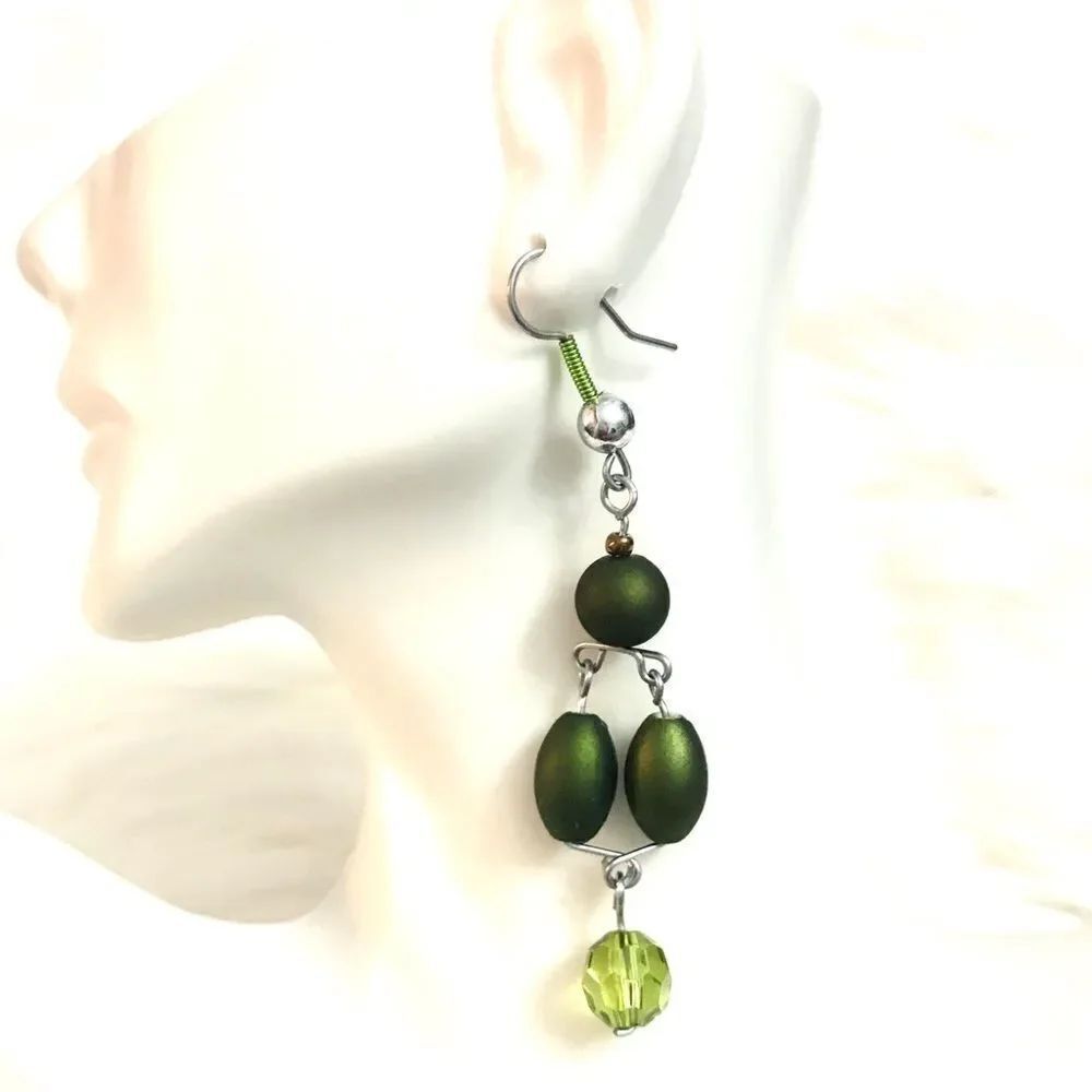 Green
Glass Beaded Earrings